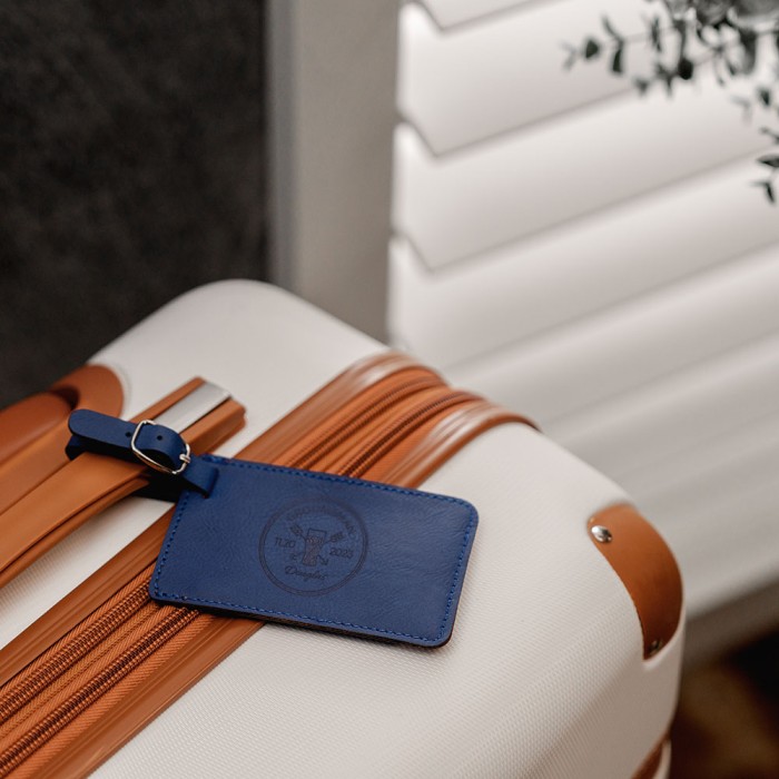 Blue Leatherette Luggage Tag